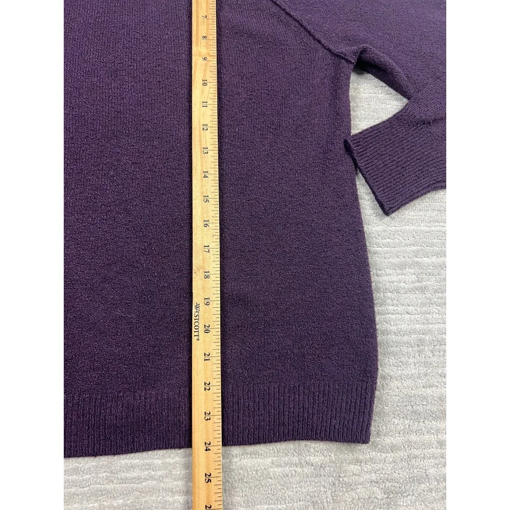 Sonoma Sweater Women Medium Purple Pullover Crewneck Raglan Sleeve Textured Knit